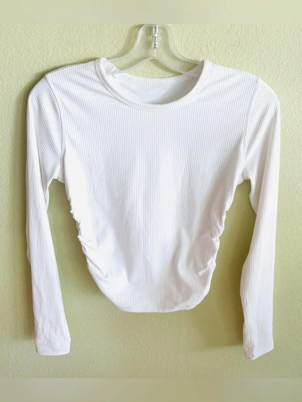 Lululemon All It Takes Ribbed Nulu Long-Sleeve Shirt in Bone White Size: Small - Picture 6 of 8